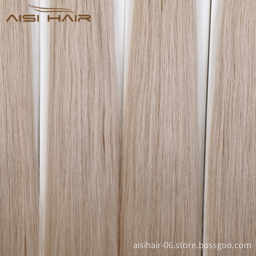 Aisi Hair Unprocessed 10A Brazilian Double Drawn Blonde  Human Hair Bundles Tape In Human Hair Extension For Women